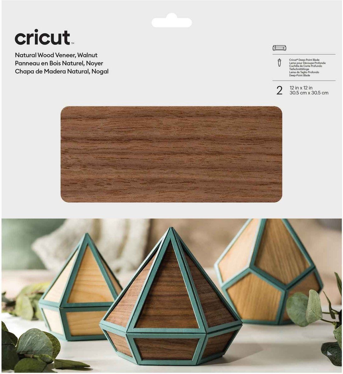 Cricut Wood veneer - Walnut - 30.5x30.5cm