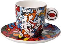 Goebel - Billy The Artist | Tasse et soucoupe Espresso Evolution of Love I | Porcelaine - 12cm - 100ml