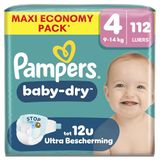 Pampers Baby-Dry Maat 4, Maandbox 112 Luiers, 9-14kg