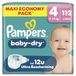 Pampers Baby-Dry Maat 4, Maandbox 112 Luiers, 9-14kg
