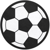 Party Deco Servetten Voetbal (20st) - Papieren voetbal servetjes voor feestje - 20 stuks