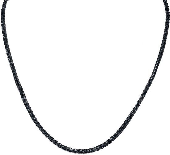 etNox Rock Chain Halsketting zwart Roestvrij staal