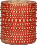 Countryfield Luxe theelichthouder - Aurora - glas - rood/goud - D7 x H8 cm