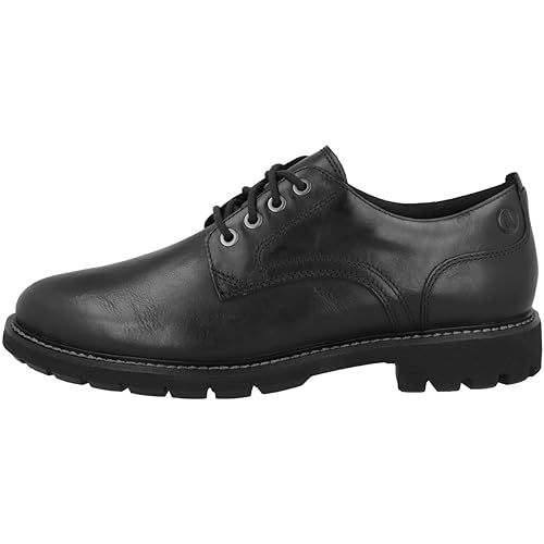 Clarks Batcombe Tie Mens Black Leather, 6
