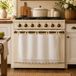 Rideau fait main en Coton-Lin avec dentelle florale pour cuisine