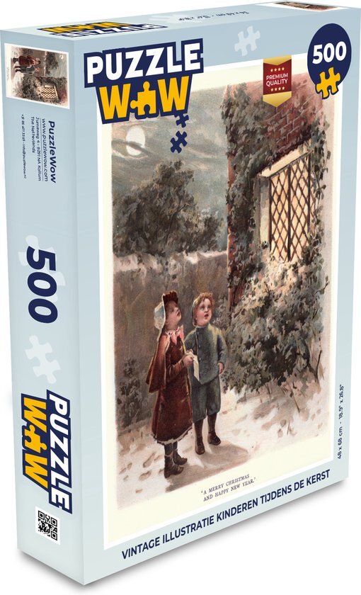 MuchoWow Puzzel Portret Kerst - Winter - Vintage - Legpuzzel - Puzzel 500 stukjes