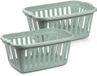 Plasticforte Panier à linge - 2 pièces - Vert menthe - Plastique - 40 litres