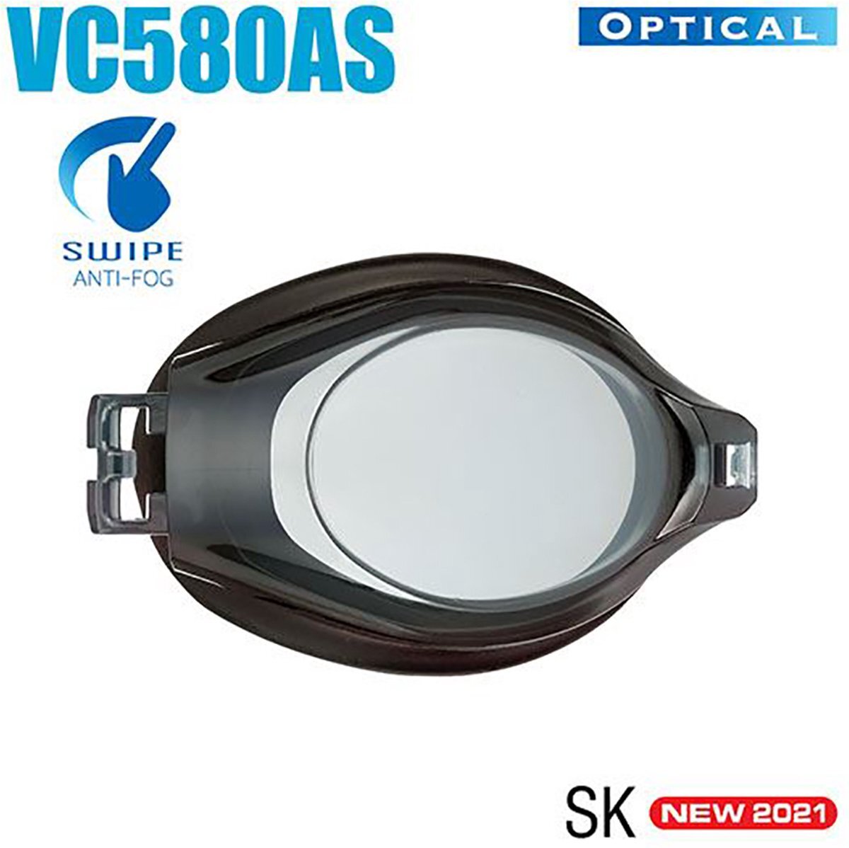 View zwembril lens met SWIPE technologie VC580AS Sterkte +2.5 kleur zwart