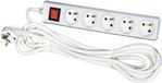 Anders Voltman Witte stekkerdoos 5 uitgangen 2 Polen + aarde - Met schakelaar - 1,5 meter kabel