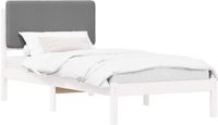 vidaXL Bedframe met Gevoerde Hoofdbord Lichtgrijs 100 x 200 cm