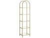 Vasagle - Bibliothèque 5 Niveaux, Étagère De Rangement En Verre Trempé, Dessus Arqué, Structure En Métal, Pour Salon, Chambre, Bureau, Salle De Bain, Doré Métallique Et Transparent