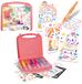 Lansay - BLOPENS - Mijn Kawaii-koffer – viltstiften voor kinderen om te blazen vanaf 5 jaar – draagbaar formaat herbruikbare sjablonen – 6 sjablonen 6 vellen + 40 stickers – wasbare doppen