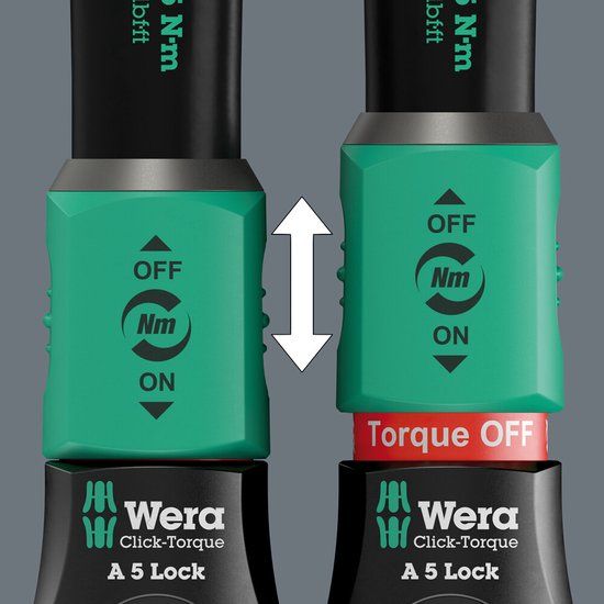 Wera Click-Torque Lock A 5 05075690001 Momentsleutel Met omschakelbare ratel 1/4 (6.3 mm) 2.5 - 25 Nm