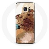 Maniacase Hoesjes voor Samsung Galaxy S7 Edge American Pit Bull Terrier bruin