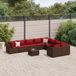 Maison Exclusive - Salon de jardin 10 pièces avec coussins, polyrotin marron