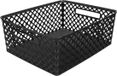 5Five Opbergmand/box van kunststof - zwart - 29 x 35 x 13 cm - 11 liter