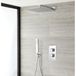 Hudson Reed Ensemble de douche avec mitigeur de douche encastré thermostatique 2 voies, douche de tête 30x30cm & douchette - Chrome | Kubix