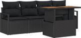 vidaXL Tuinbank Set Zwart Polyrattan