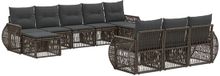 vidaXL Tuinbank Set 10-delig Grijs en Donkergrijs Polyrattan