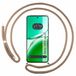 Transparante Oppo Transparante beschermhoes voor de Oppo Reno 12FS 4G / 12 FS 5G, met koord in camelbruin
