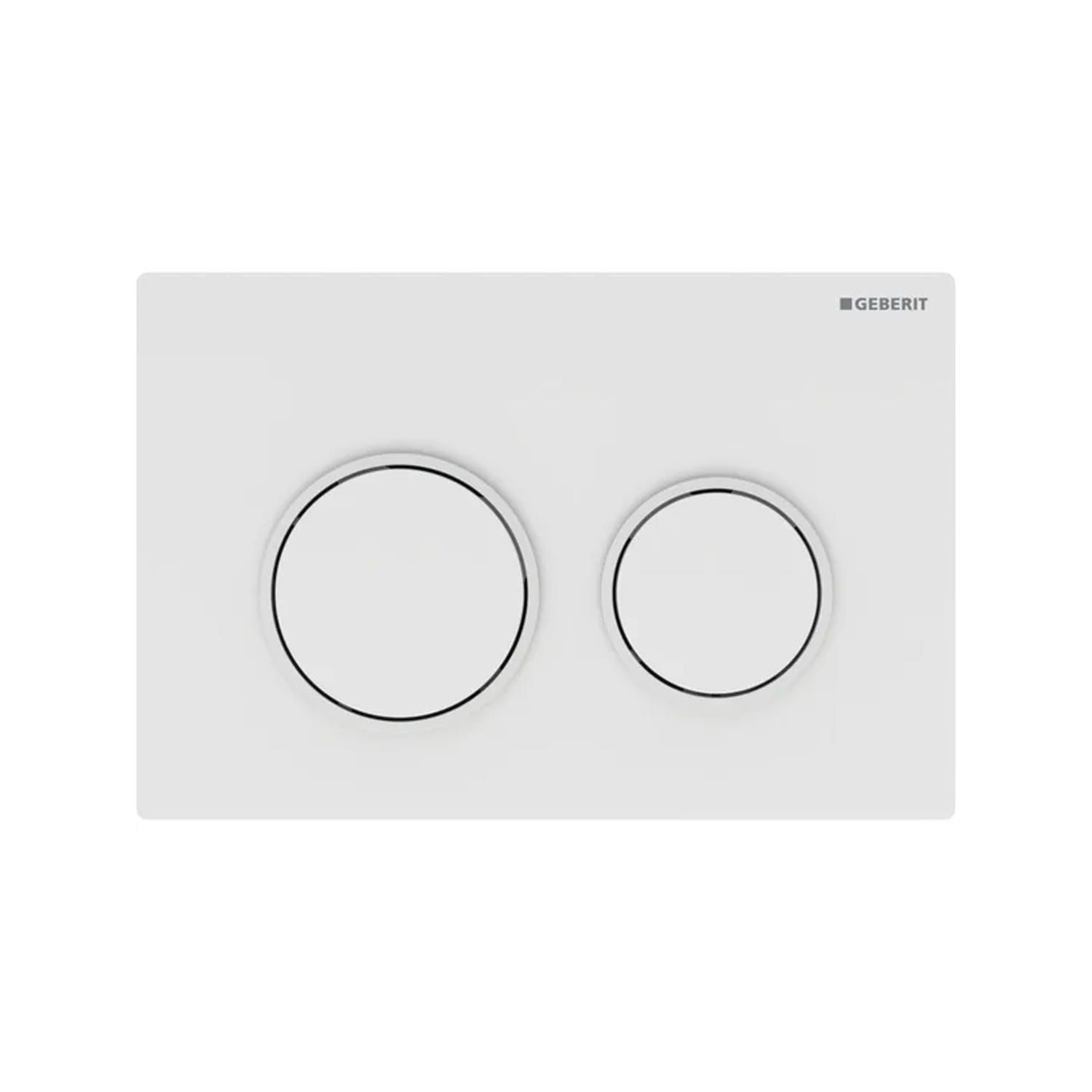Geberit Omega 20 Drukplaat voor 2-toets spoeling, mat witte ringen, wit