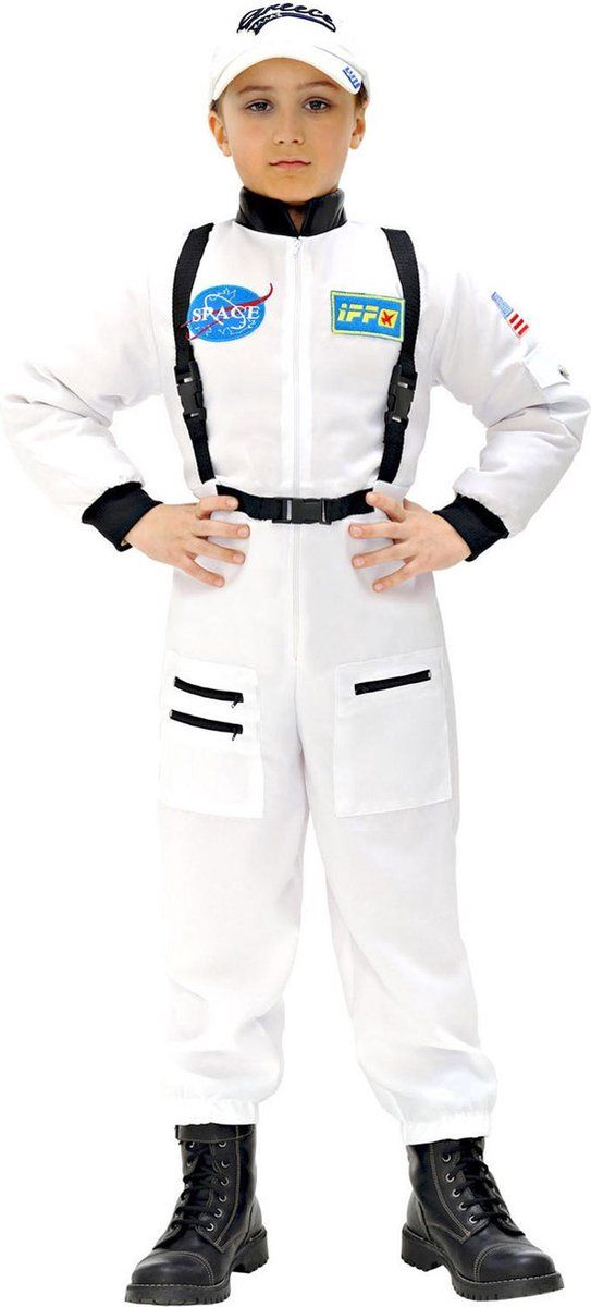 Widmann Astronaut Costume for Boys - Size 128-140 - Orange