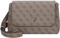 GUESS Meridian II Flap Crossbody Bag Latte Logo Lichtbruin