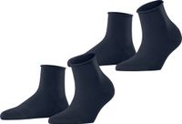 Esprit Basic Pure 2-Pack drukvrije rolrand katoen multipack sokken dames blauw - maat 39-42