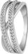 Lucardi Dames Zilveren ring kristal - Ring - 925 Zilver - Zilverkleurig - 17 / 53 mm