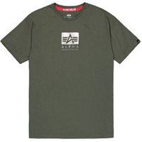 Alpha Industries T-shirt - Satin Logo T - S tot XXL - voor Mannen - olijf