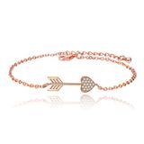 LGT JWLS Verstelbare Damesarmband Rose met Cupido Pijl en Zirkonia