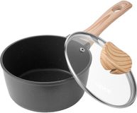 Vevor Kookpot Soeppan 1,42L Steelpan Antiaanbaklaag Melkpan, Zwart