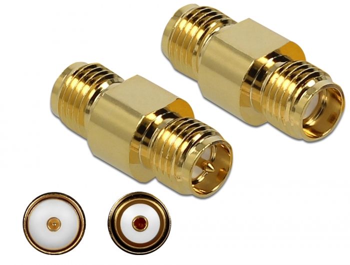 DeLOCK 89975 - SMA, RP-SMA Connector - Goud