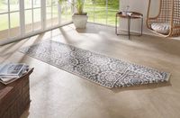Northrugs Jardin Loper binnen & buiten - grijs/crème 80x350 cm