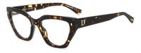 Dsquared2 Brillen met correctie D2 0117 086 Havana Rechthoekig Acetaat 53 mm