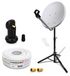 PremiumX Camping Satellitenanlage: 45 cm Antenne, Single LNB, 10 Meter Kabel, Stativ, Schwarz