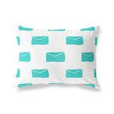 BonaMaison Turkoois-Wit Decoratieve Kussensloop, Kussenhoezen Bank, Decoratieve Kussenhoesjes, Kussensloop; Sofa, Slaapkamer, Kantoor, Auto 45x60 Cm - Ontworpen en vervaardigd in Turkije