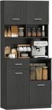 HOMCOM Keukenkast - MDF - Zwart