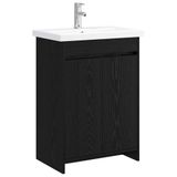vidaXL Badkamermeubel Set Zwart eiken 81 x 40 x 84,5 cm Bewerkt hout