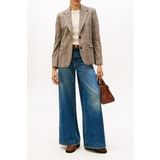Tommy Hilfiger Core Check Regular Straight Blazer Brown