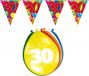 Folat - 30 jaar feestartikelen pakket - 2x vlaggetjes en 32x ballonnen