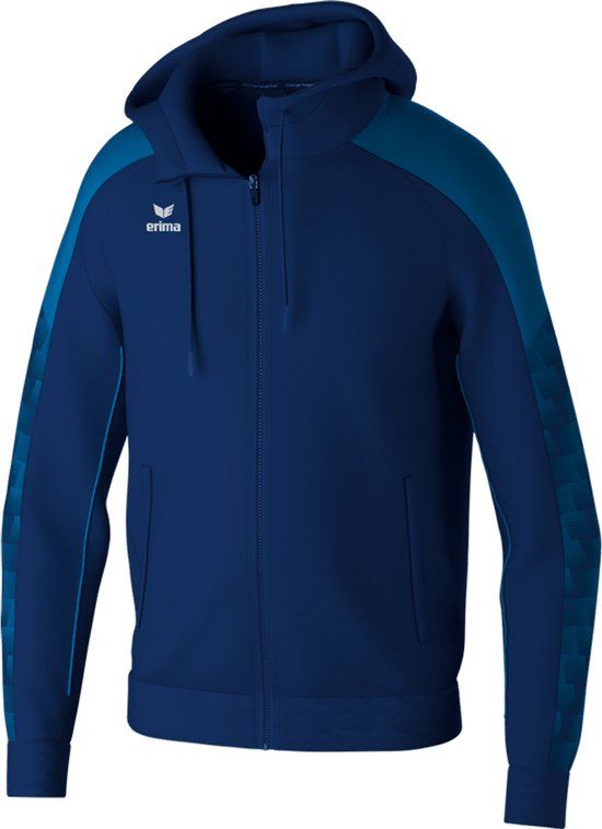 Erima Evo Star Trainingsjack Met Capuchon Kinderen - Marine / Blauw - Maat 140
