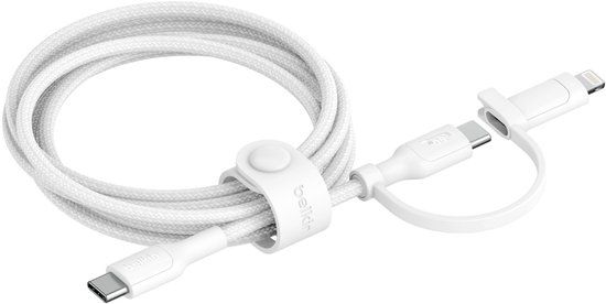 Belkin BoostCharge Pro USB-kabel USB 2.0 1,5 m USB C USB C/Lightning 0,48 Gbit/s 60 W Wit