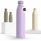 LARS NYSØM Ren Roestvrijstalen drinkfles 750ml - BPA-vrije geïsoleerde waterfles 0,75 Liter (Lavender Purple)