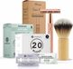 Bamboozy DoubleMojo Safety Razor Starterkit Aluminium voor Vrouw Rose Gold Goud - 20 Mesjes - Scheerkwast - Scheerzeep