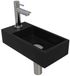 INK - Fonteinpack Quartz Links incl. Fonteinkraan - Design Sifon - Design Plug en Montageset - 360x180x90 Mm - Quartz Zwart/chroom