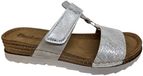 Fischer 556205 804 Slippers Zilver met Print Leer Dames - Zilver - 38