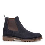 Floris van Bommel 04.27 suède chelsea boots met profielzool - donkerblauw