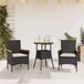 Maison Exclusive - Ensemble de jardin 3 pièces avec table à manger et coussins, polyrotin noir et bois d'acacia