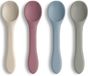 Ibenzoa® cuillères en silicone sans BPA pour bébé, set de 4 pour tout-petits et enfants, couleurs assorties